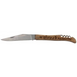 EM011 - Couteau manche en bois tire bouchon