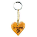 DE 3251 - porte-clé bois coeur assortis